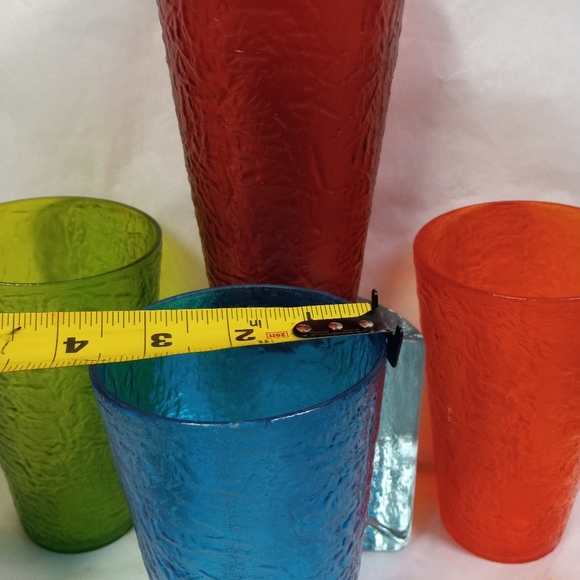 ACRYLIC Tumblers Set of 4 Glasses 20 oz Red, Blue, Orange, Green - Picture 7 of 8